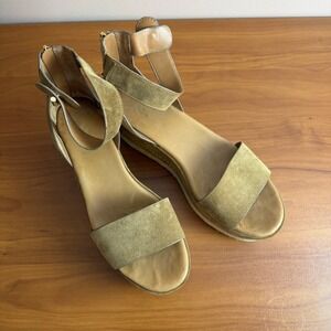 Franco Sarto Espadrille Platform‎ Wedge Sandals Ankle Strap Tan Size 11